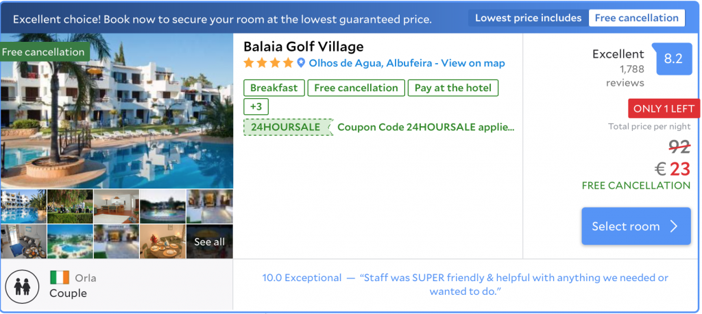 cheap hotel in Algarve