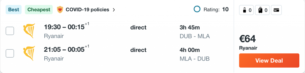 cheap flights to Malta