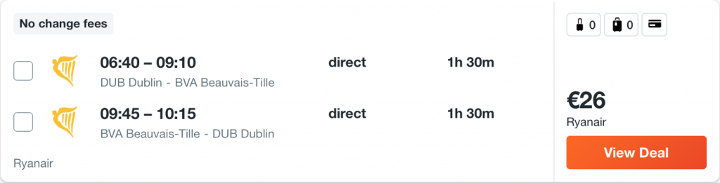 flights from Dublin to Paris