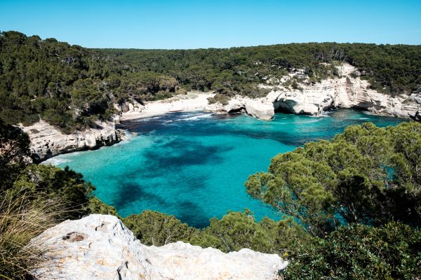 Menorca beach and cliffs