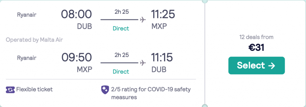cheap flights to Milan