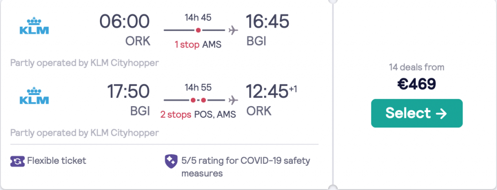 cheap flights from Cork to Barbados