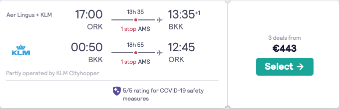 cheap flights from Cork to Thailand