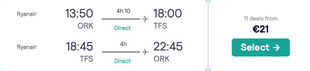 cheap flights to Tenerife