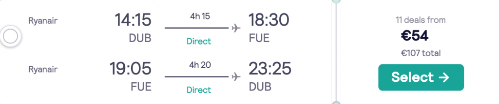 cheap flights to Fuerteventura