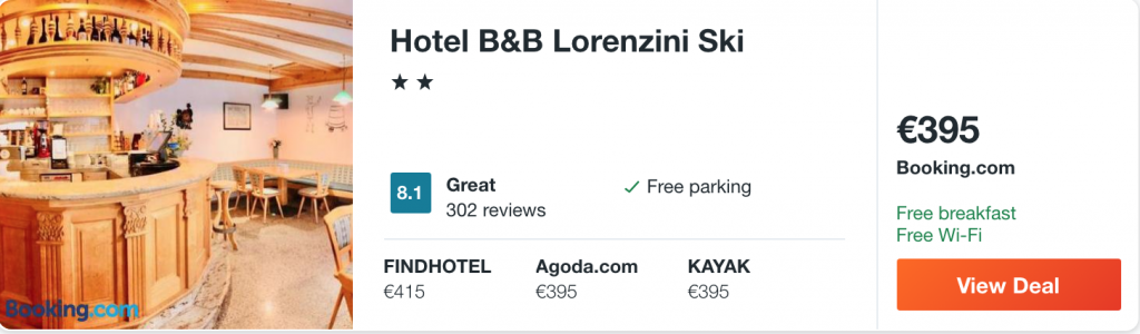 cheap hotel in the Dolomites