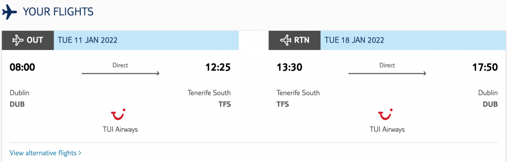 TUI flights from Dublin