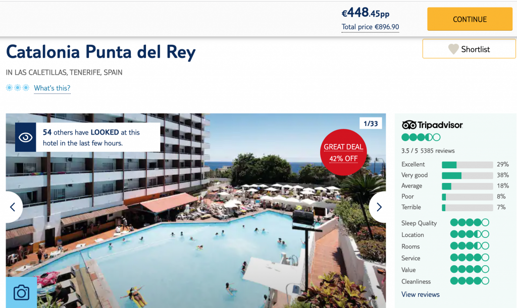 TUI package Tenerife