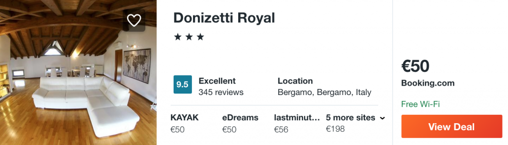 cheap accommodation in Bergamo