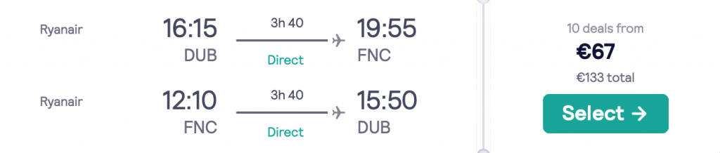 cheap flights to Madeira