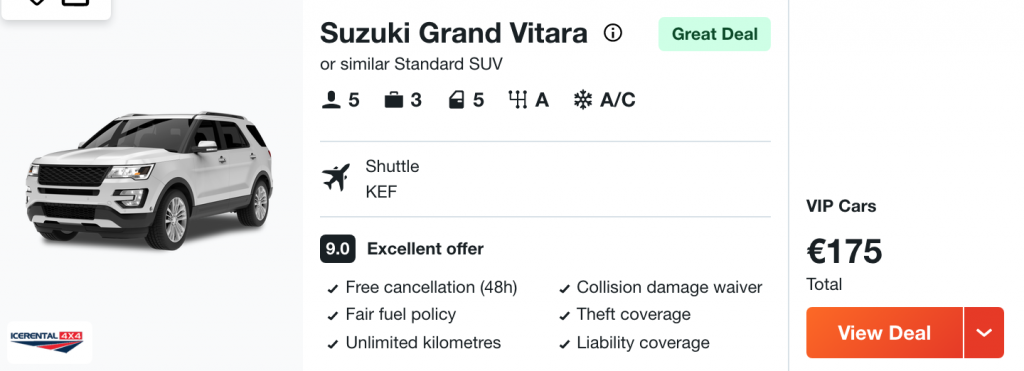 car hire in Iceland