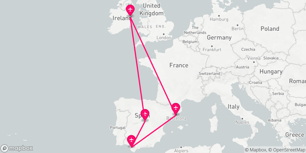 trip across Spain