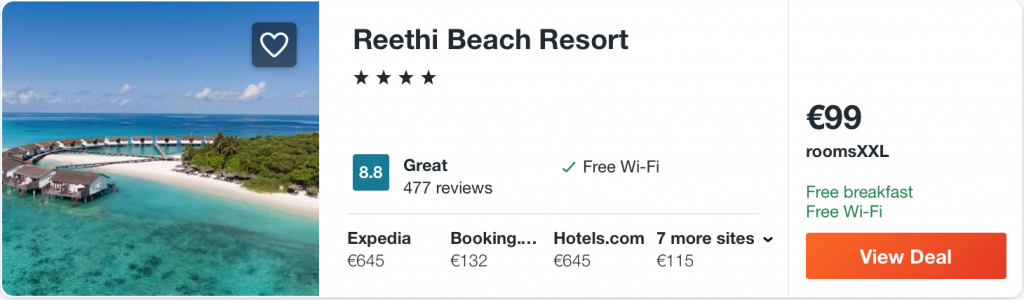 cheap hotel in Maldives