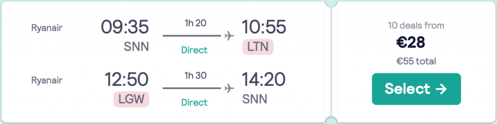 cheap flights from Shannon