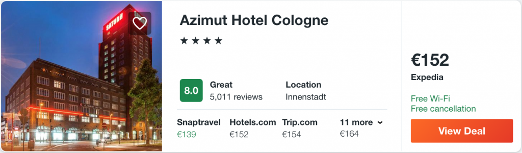 cheap hotel in Cologne