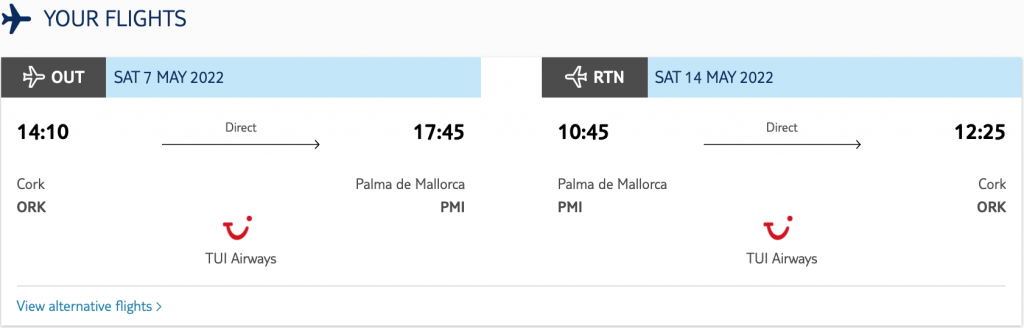flights from Cork to Majorca