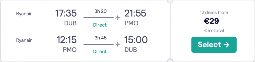 cheap flights to Palermo
