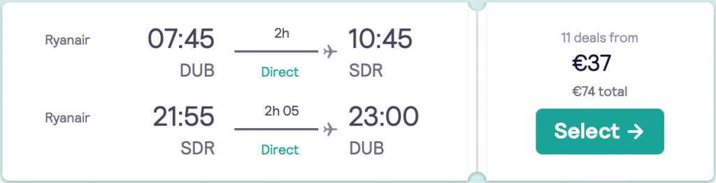 cheap flights to Santander