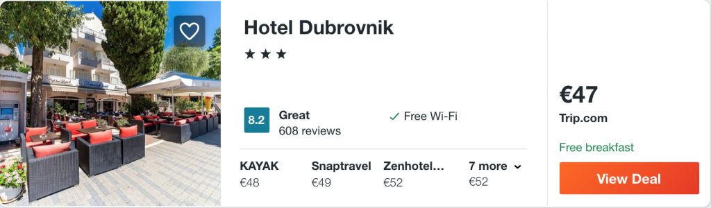 cheap hotel in Dubrovnik