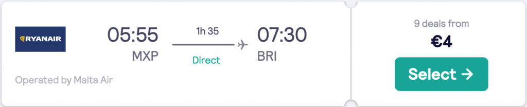 cheap flights to Bari