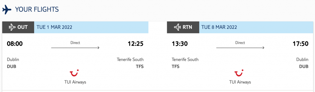charter flights to Tenerife