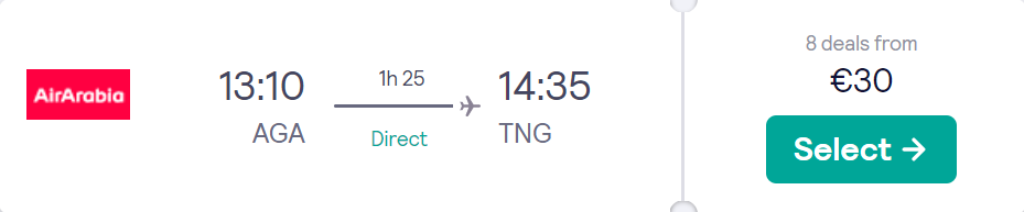 cheap flights to Tangier