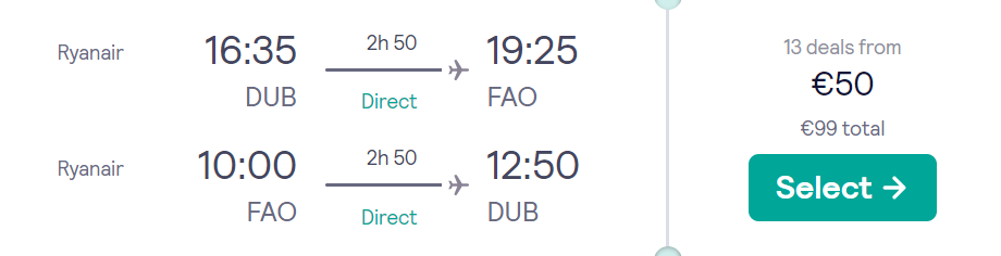 cheap flights to Faro
