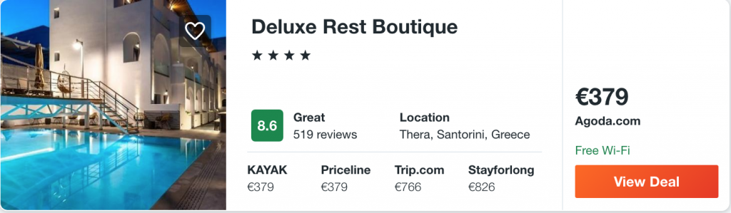 cheap hotel in Santorini