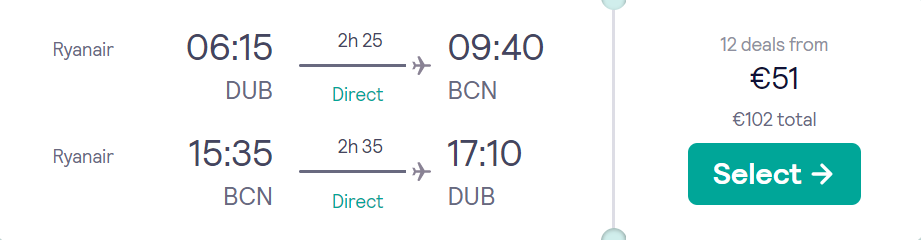 cheap flights to Spain