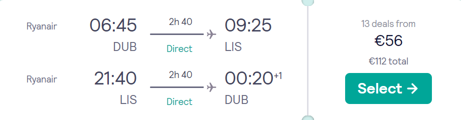 cheap flights to Portugal