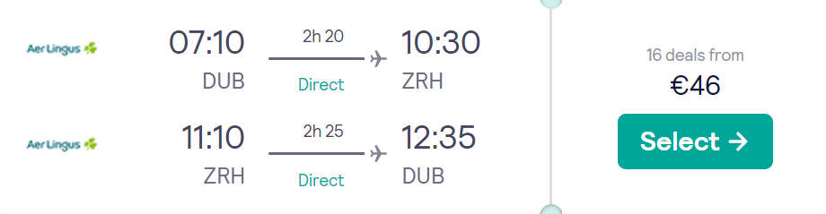 cheap flights to Switzerland