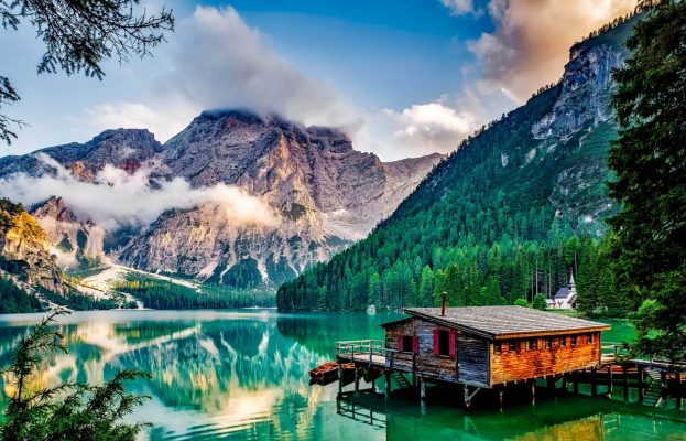 Italy Dolomites Lake Braies