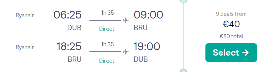 cheap flights to Belgium