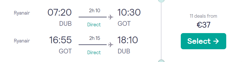 cheap flights to Sweden
