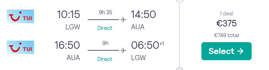 cheap flights to Aruba