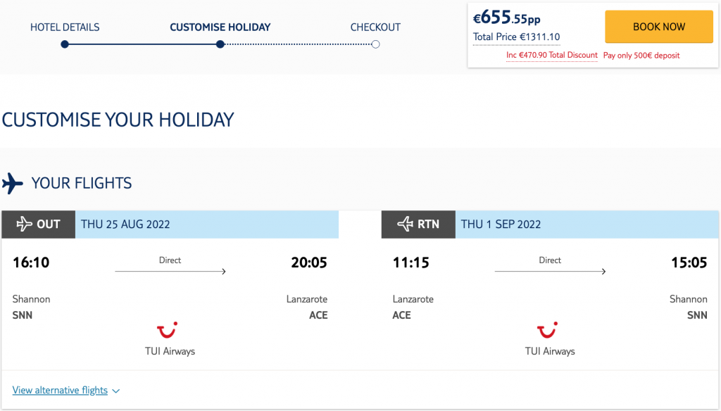 Lanzarote holiday package