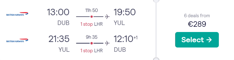 cheap flights to Canada