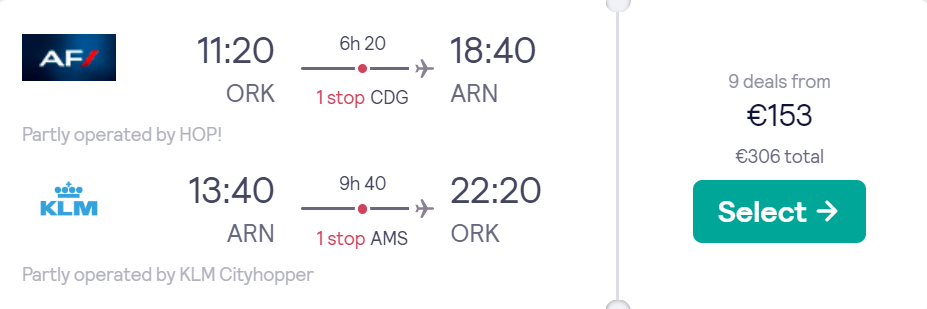 cheap flights to Sweden
