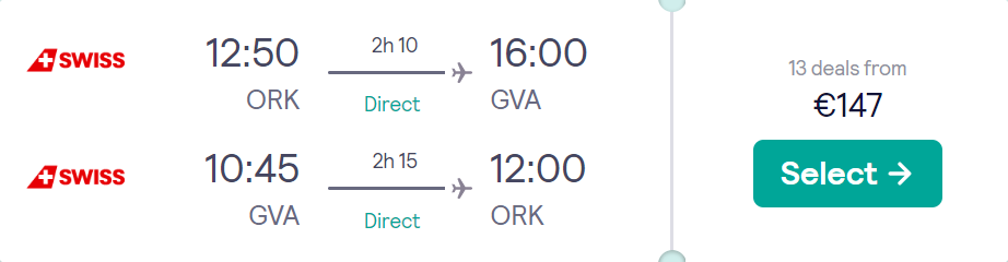 cheap flights to Switzerland