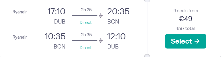 cheap flights to Spain