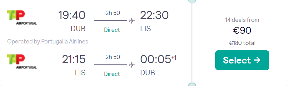 cheap flights to Portugal