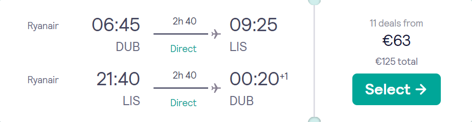 cheap flights to Portugal