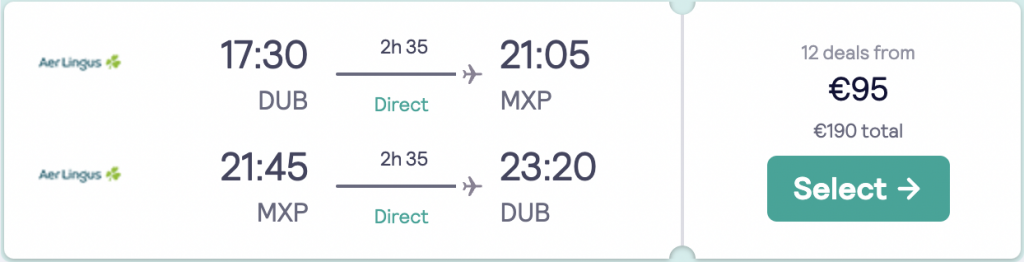 cheap flights to Milan