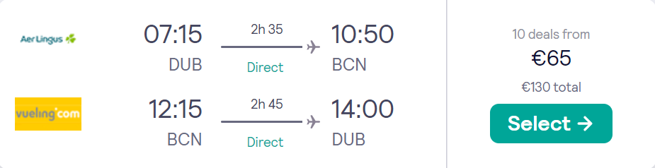 cheap flights to Spain