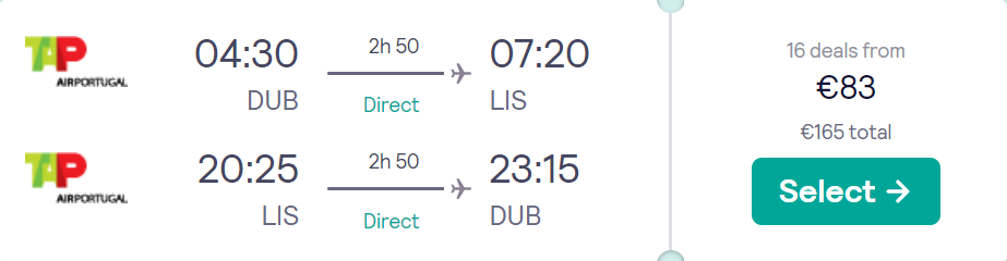 cheap flights to Portugal