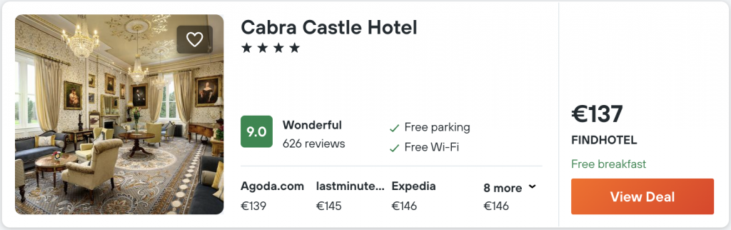 Castle hotel in Ireland