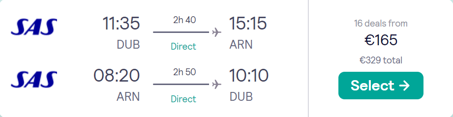 cheap flights to Sweden