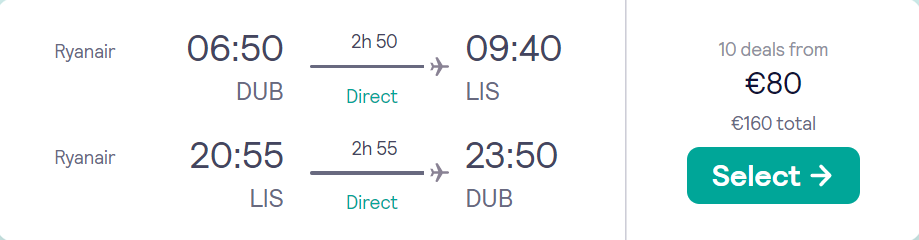 cheap flights to Portugal