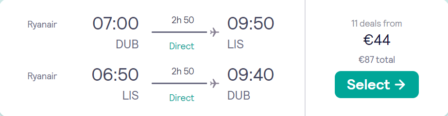 cheap flights to Portugal