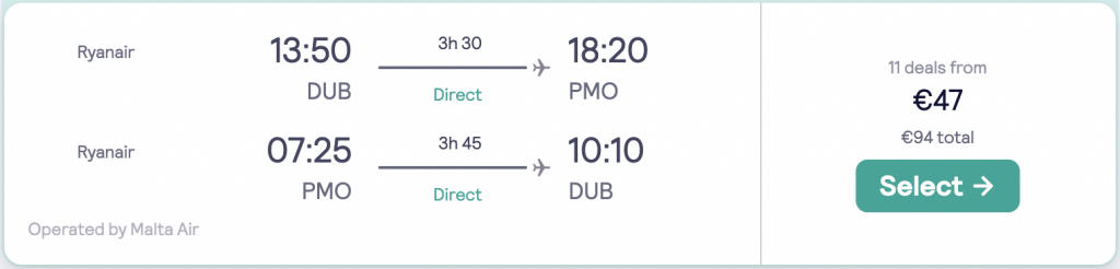 cheap flights to Sicily